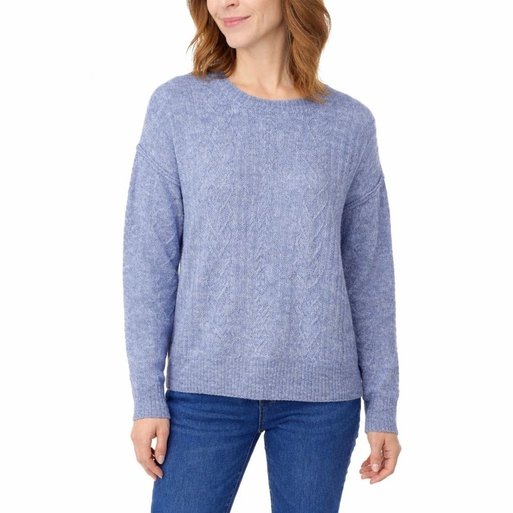 Legendary Outfitters Women's L Cozy Cable Knit Sweater Blue Heather H1123